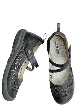 JBU Women's Bellerose Encore Mary Jane Shoes Size 9 Charcoal Gray Grey Vegan